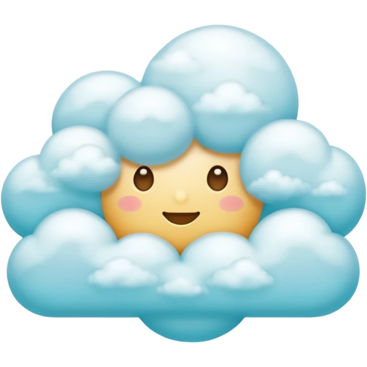 núvem japonesas ciano emoji
