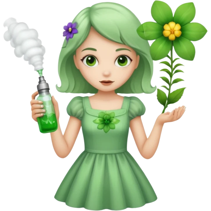دختری که سم میپاشه روی گل emoji