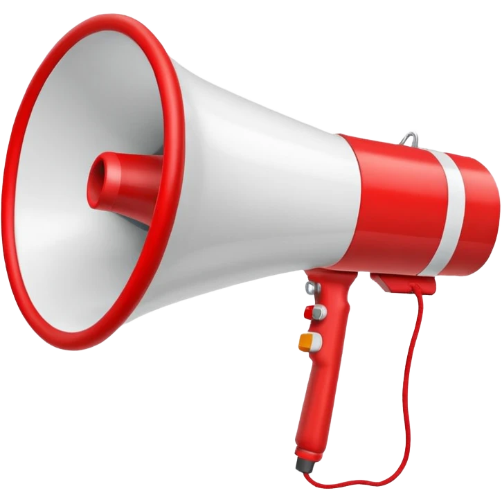megaphone white & red emoji