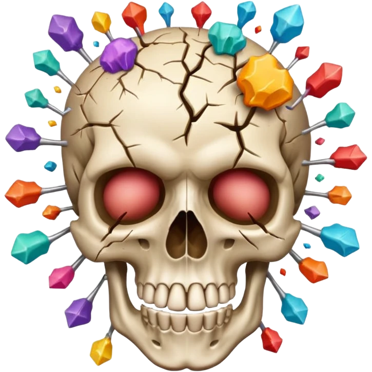 Skull with exploding brain emoji