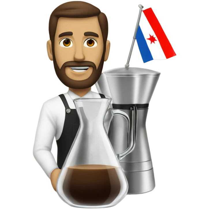 Chemex coffee brewer with a chicago flag in the backgro emoji
