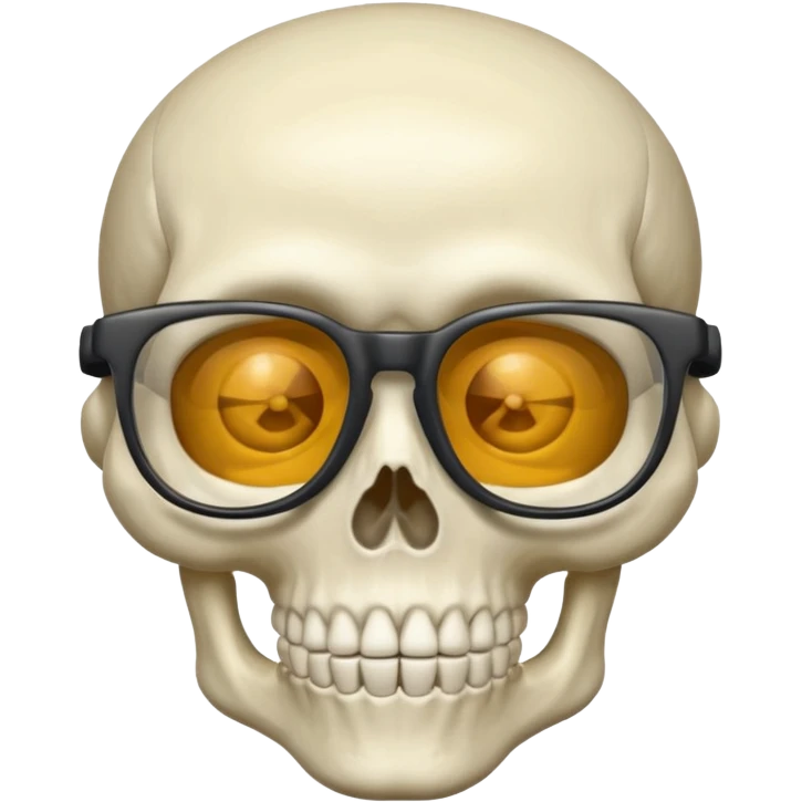 Skeleton with glasses emoji