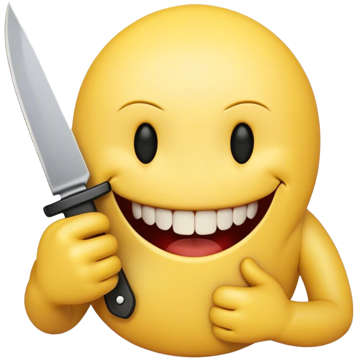 smiley face with knife in chest emoji