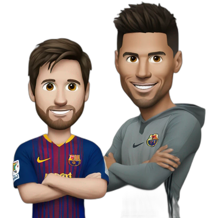 Messi à coter de ronaldo emoji