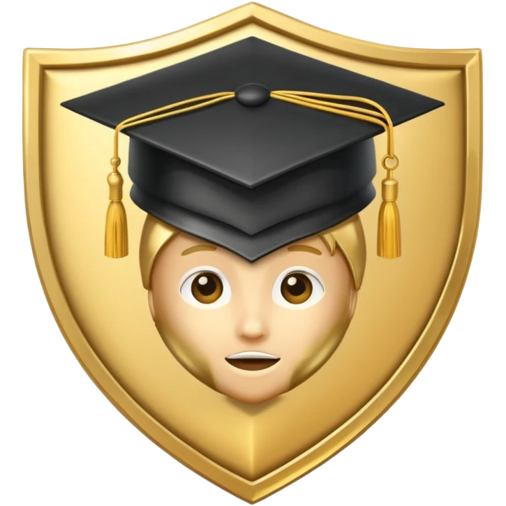Shield with Graduation Cap emoji