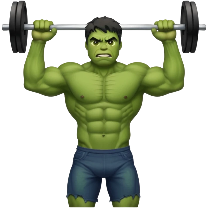 Hulk doing pull-ups emoji