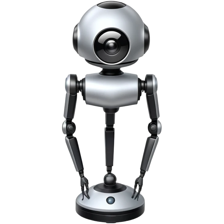 Tall surveillance robot with rotating sensor dome and floating limbs emoji