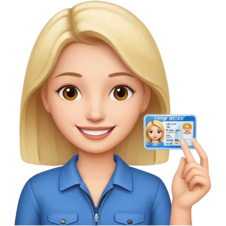 girl holding a driver license emoji