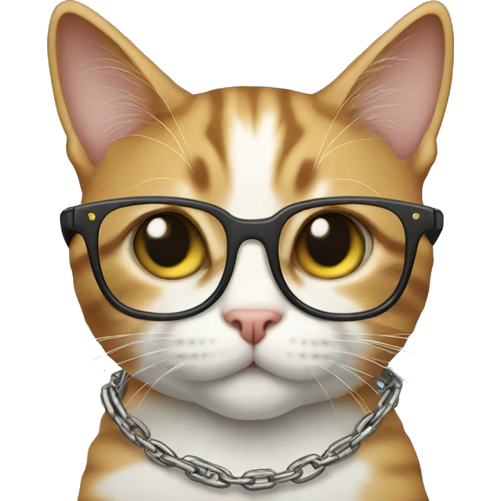 cat with glasses and chain emoji