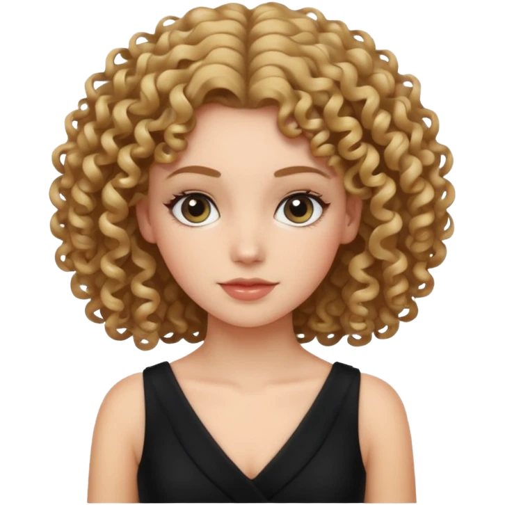 curly haired black dress white girl emoji