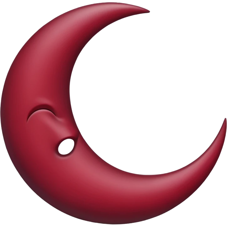 burgundy crescent moon  emoji