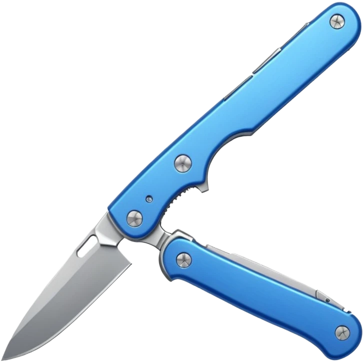 Foldable Pocket Knife blue emoji