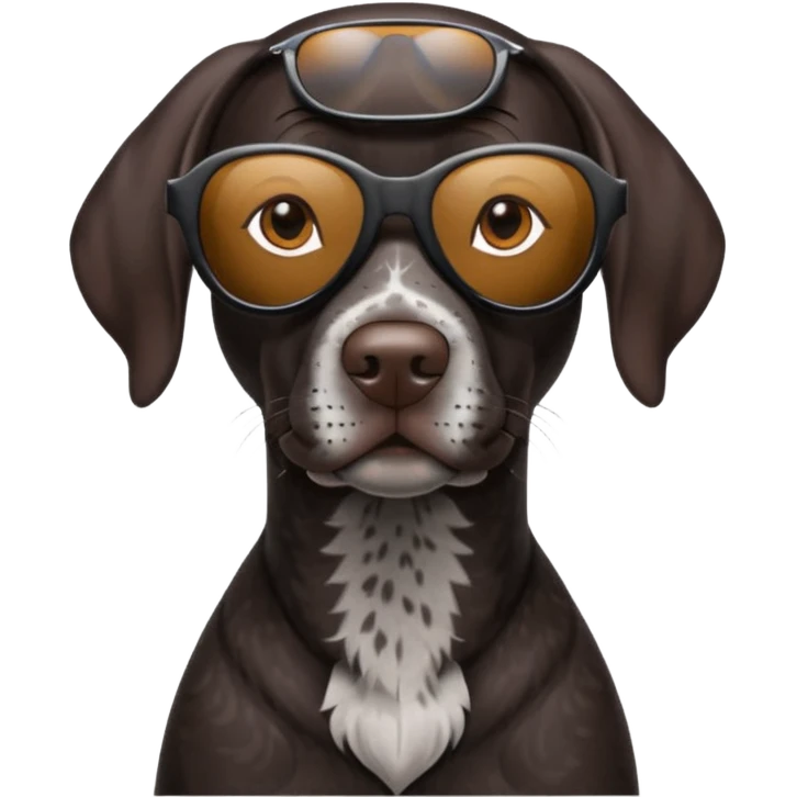 black German shorthaired pointer with sunglasses emoji