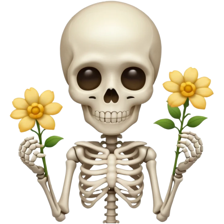 skeleton with flowers  emoji