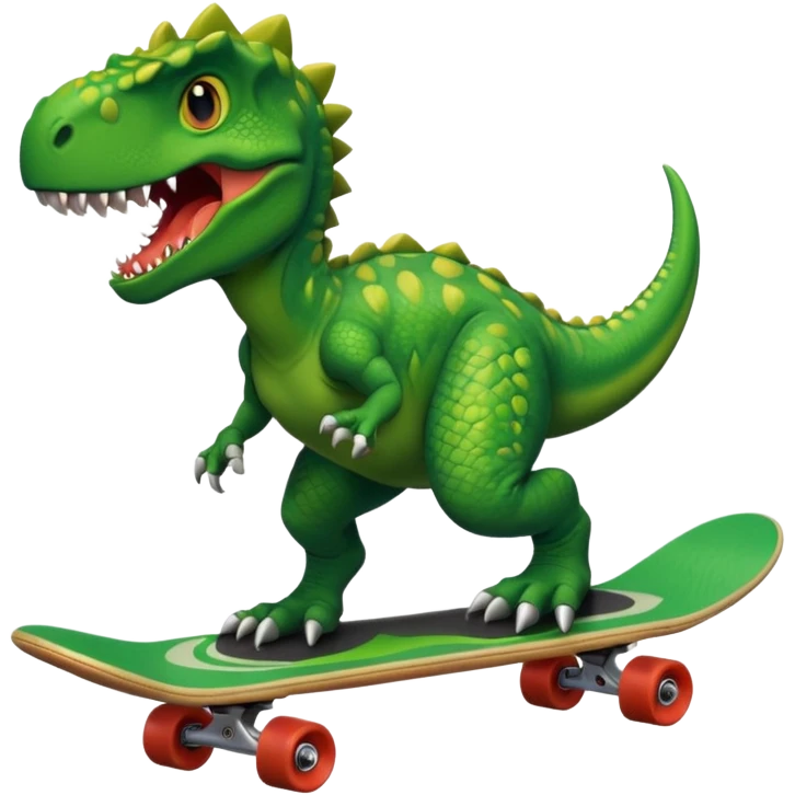Dinosaur on a skateboard emoji