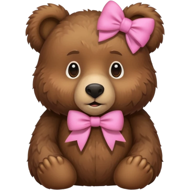 brown bear with a pink bow emoji