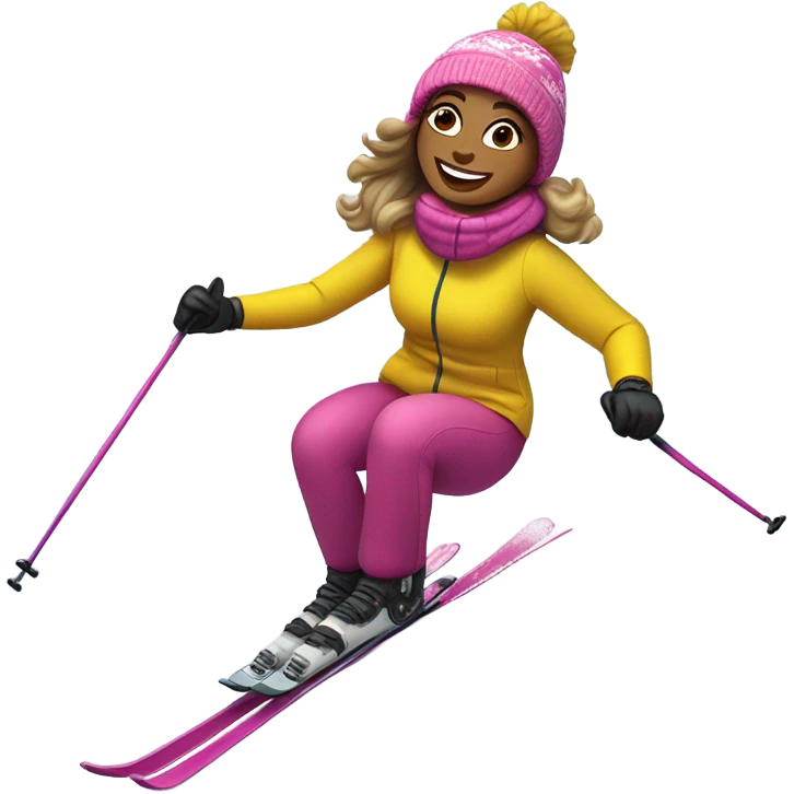 Adele skiing down a hill emoji