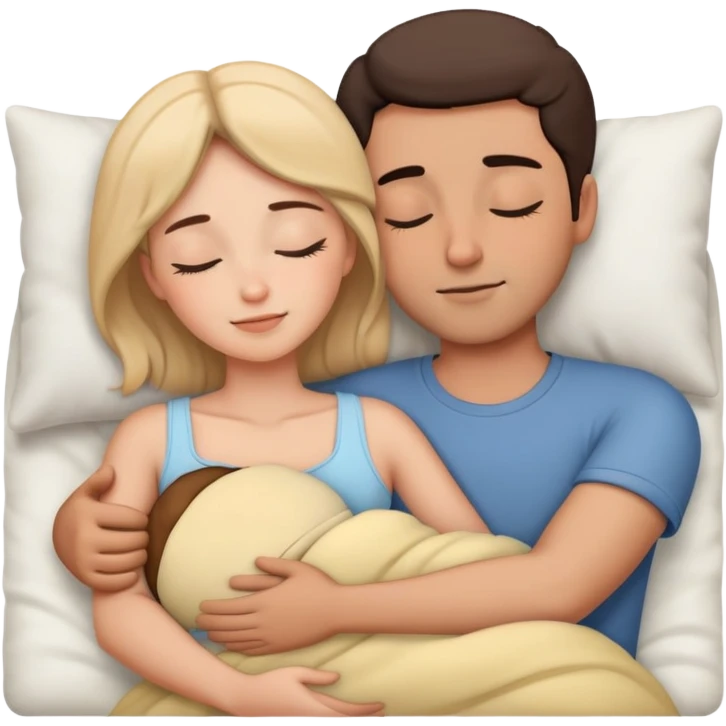 Sleeping romance couple emoji