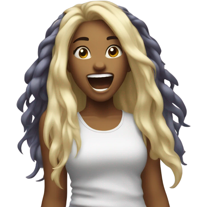 Girl headbanging and dancing emoji