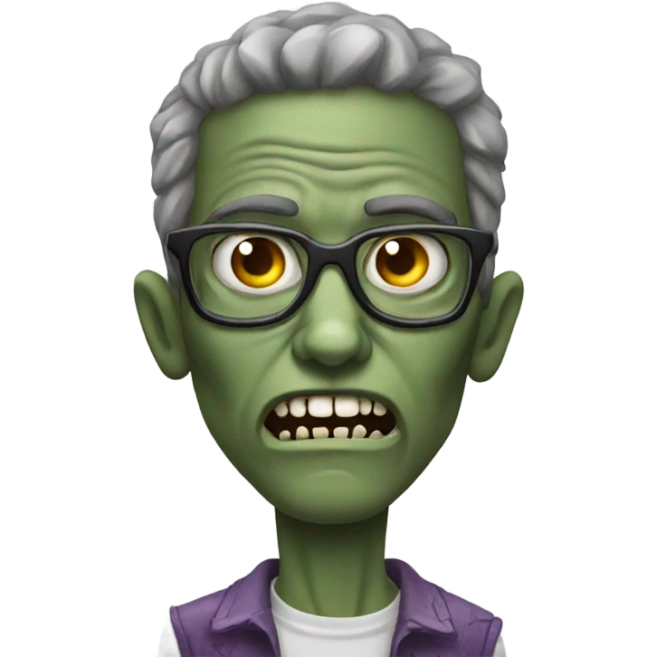 Nerd zombie emoji