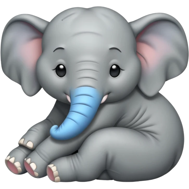cute elephant sleeping emoji