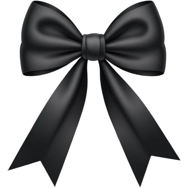 black THIN ribbon bow emoji