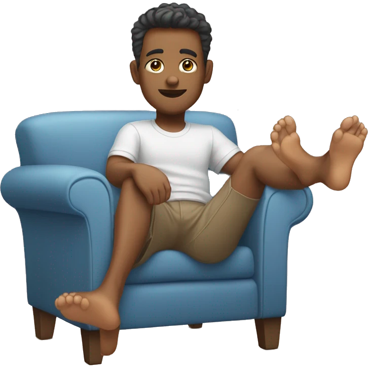 🤗 this emoji with feet up behind it emoji