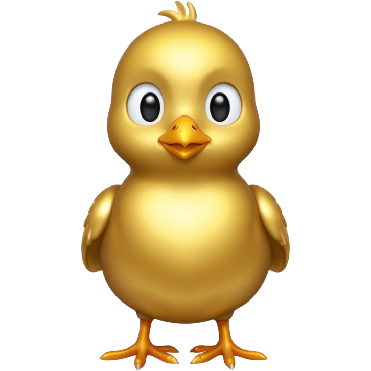 gold metal chick emoji