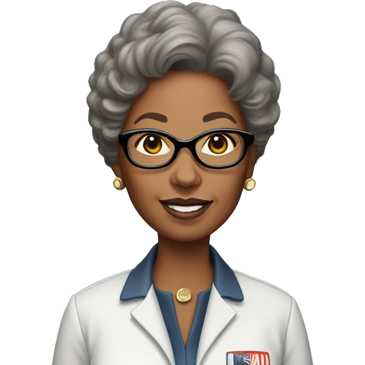Annie Easley, NASA scientist uniform, unbespectacled emoji