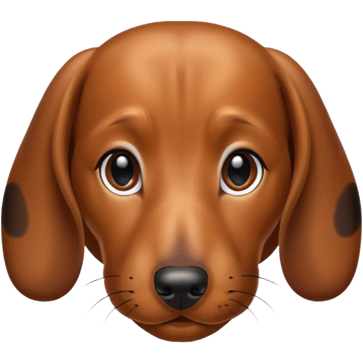 Dachshund's face (not hairy, black and brown spots) emoji