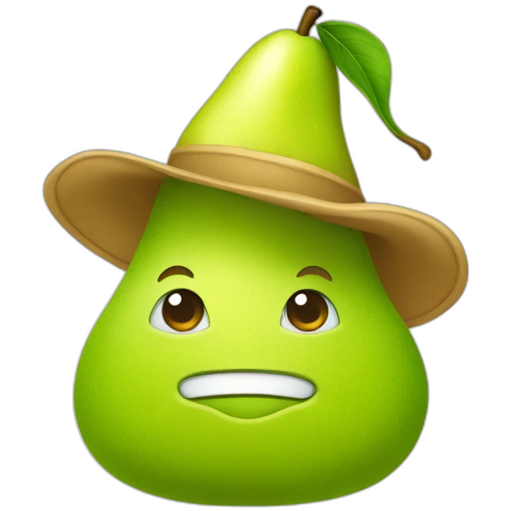 pear with hat emoji