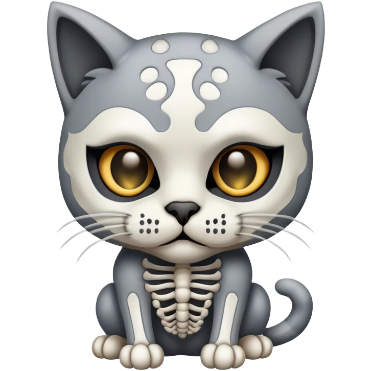 a cute cat wearing skeletal mask 🥺🥺🥺 emoji