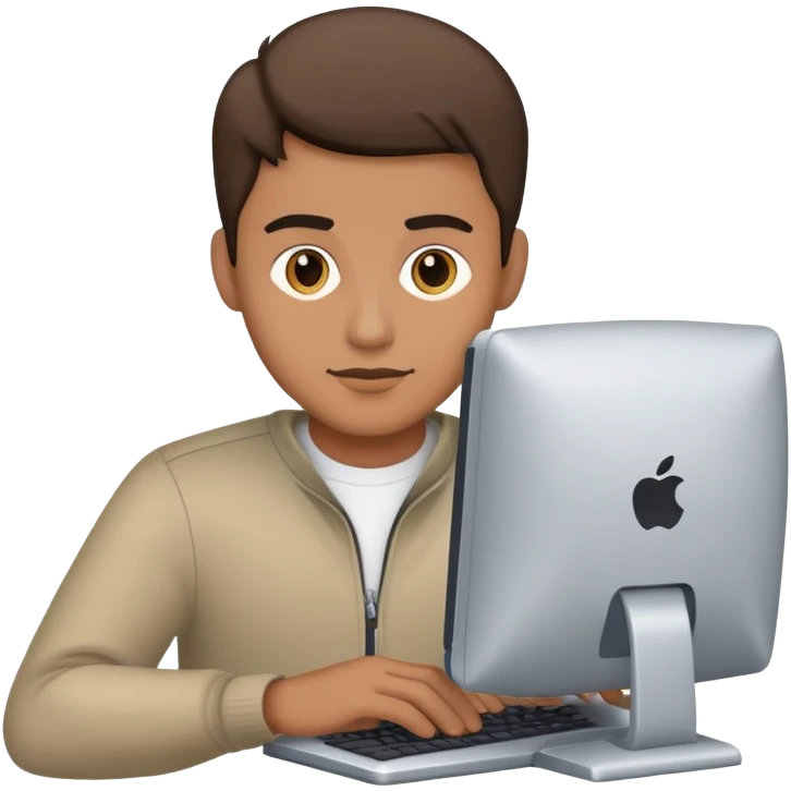 컴퓨터를 하고 있는 남성 emoji