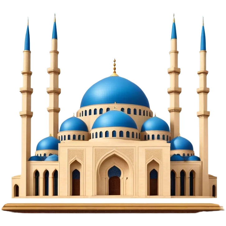 Mohammad Al-Amin Mosque Emoji of Beirut – Featuring its blue dome, tall minarets, and Arabic calligraphy. emoji