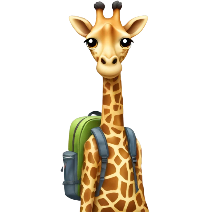 Giraffe wearing a backpack ￼ emoji