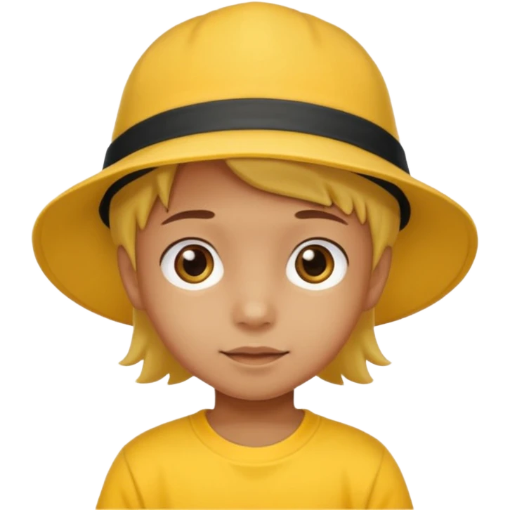 child with yellow t shirt and hat emoji