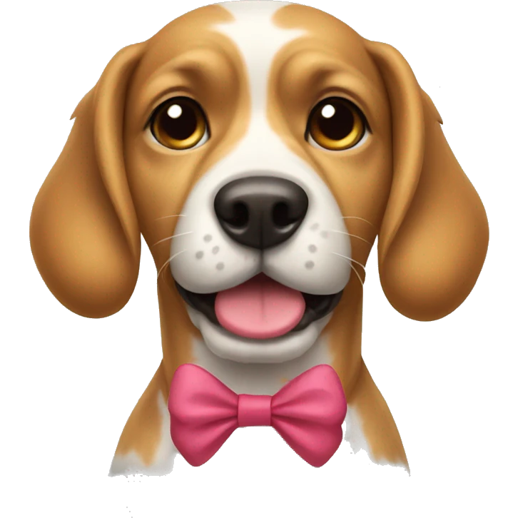 A dog with a bow emoji