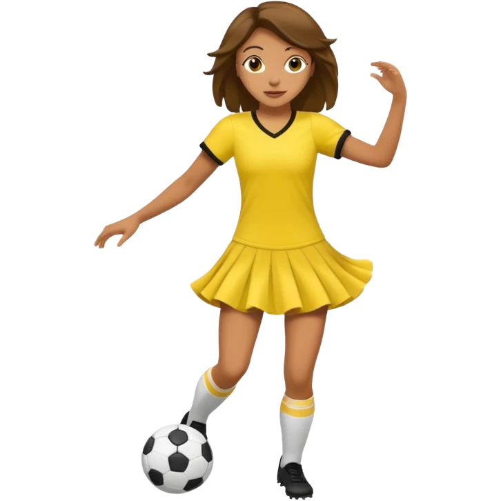Soccer Player baoy dance in yellow dress emoji