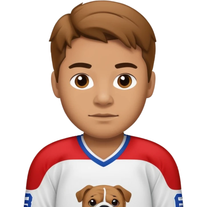 Hockey player in Bulldogs Jersey emoji