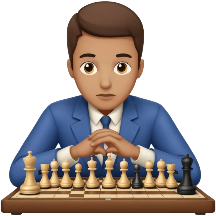 Player with chess clockChess club. emoji