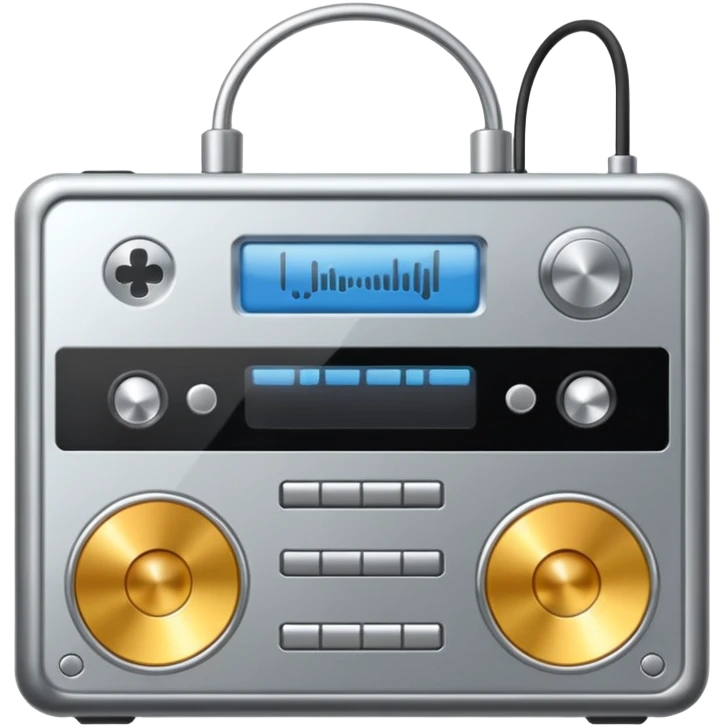 audio metallic silver chrome emoji