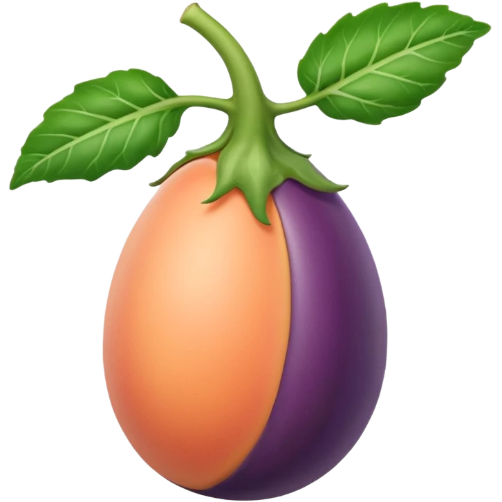 Egg plant inside peach emoji