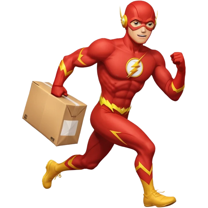 The flash running with package emoji