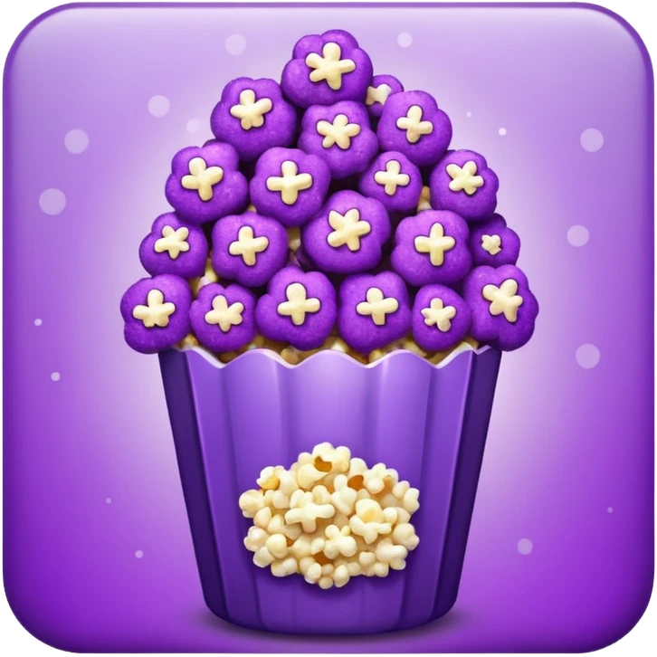 Glitter purple popcorn emoji