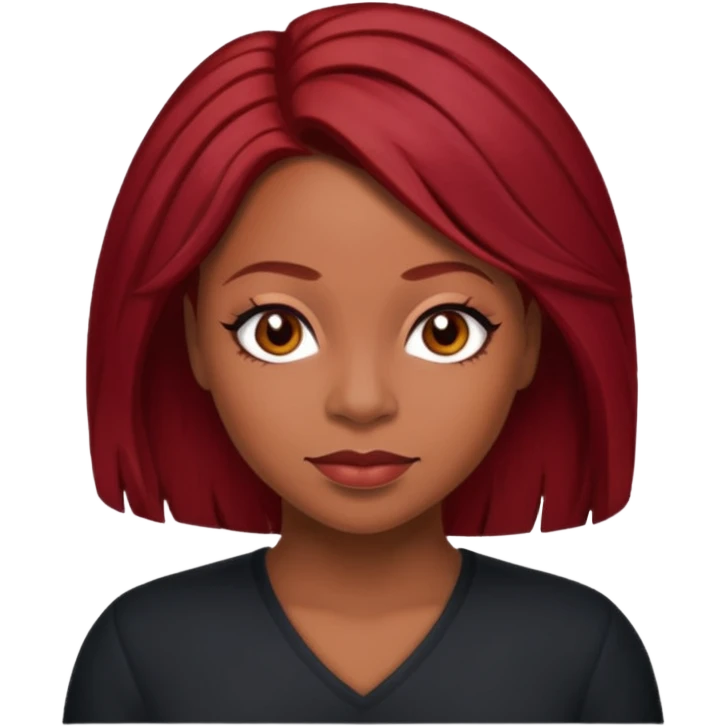 LaTavia Robeson with dark red hair emoji