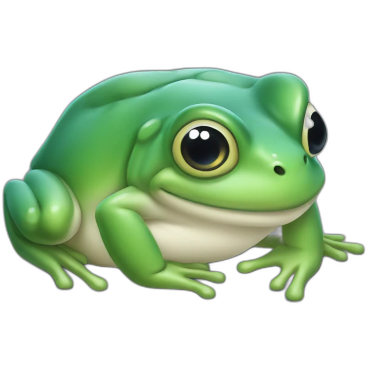 Grenouille mignonne bleu emoji