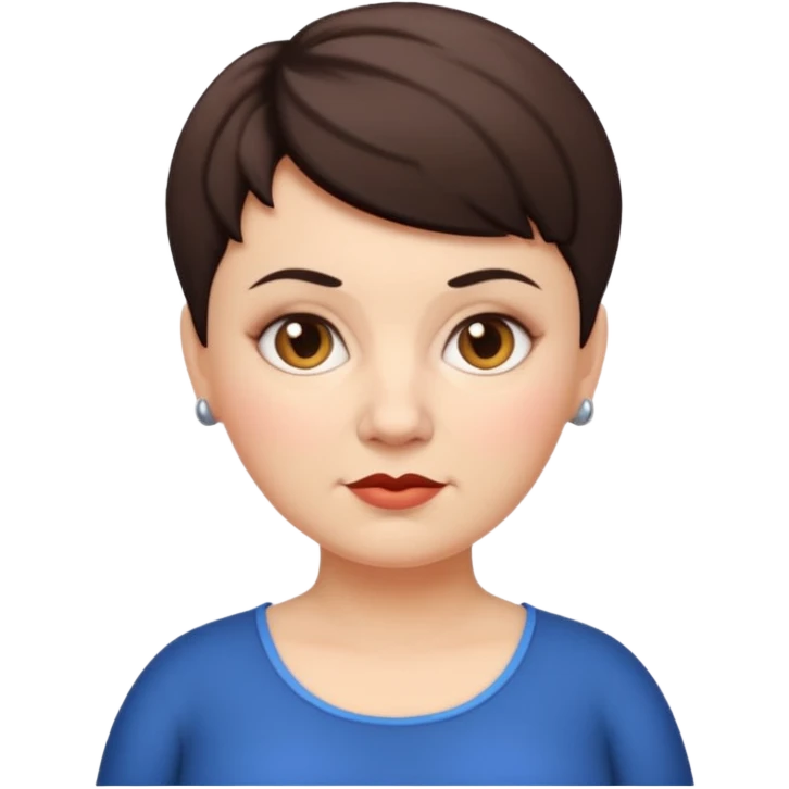 classic teacher emoji but fatter and with a black pixie cut, make her ...