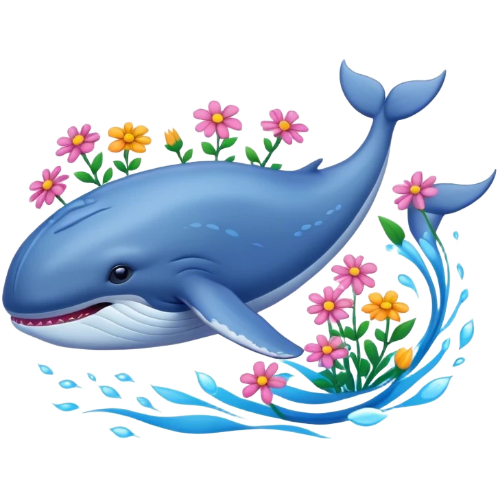голубой кит в цветах emoji