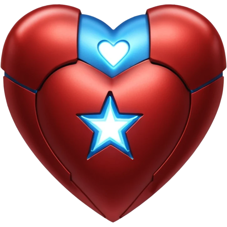 A red Iron Man heart with a glowing blue star in the center emoji