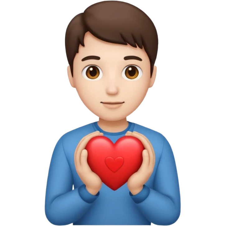 the photo is holding a heart emoji. emoji